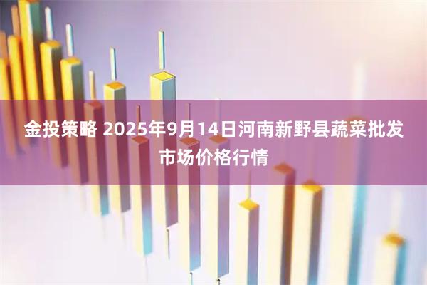 金投策略 2025年9月14日河南新野县蔬菜批发市场价格行情
