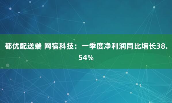 都优配送端 网宿科技：一季度净利润同比增长38.54%